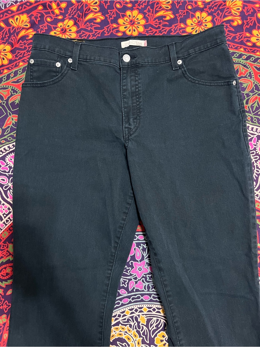 Levi's 550 Relaxed Bootcut Slim Straight Black Jeans size 16L